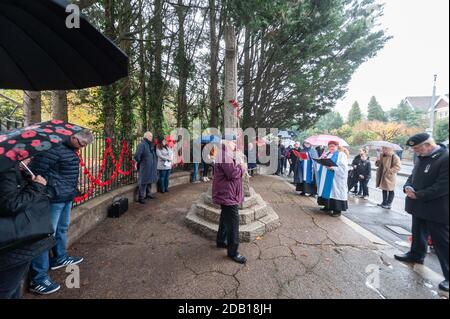 Mémorial de guerre de Brislington, Bristol, Royaume-Uni. 8 novembre 2020. Bien qu'aucune commémoration officielle n'ait eu lieu au Bristol Cenotaph situé dans le centre Banque D'Images