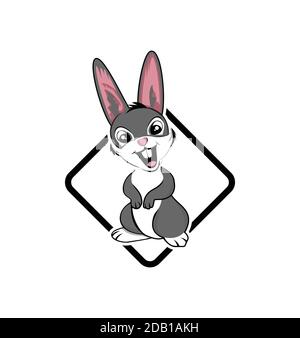 Personnage de dessin de dessin de lapin sucré illustration vecteur eps format , adapté à vos besoins de conception, logo, illustration, animation, etc Illustration de Vecteur