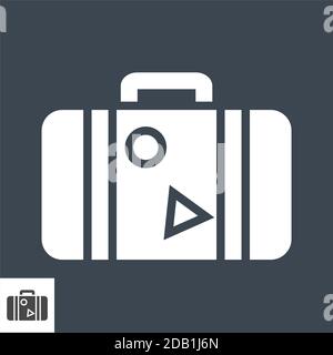 Icône valise Flat Vector Illustration de Vecteur