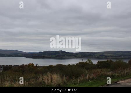 Vue depuis le cimetière Knocknairshill - Greenock, Écosse Banque D'Images