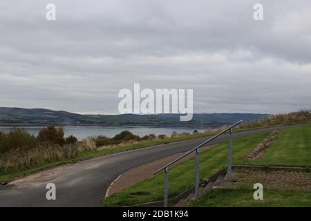 Vue depuis le cimetière Knocknairshill - Greenock, Écosse Banque D'Images