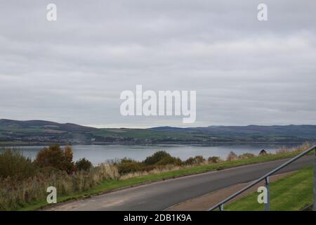 Vue depuis le cimetière Knocknairshill - Greenock, Écosse Banque D'Images