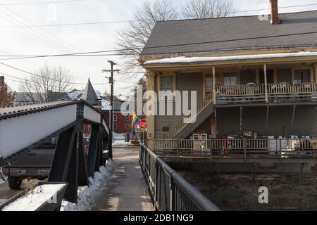 MONTPELIER, VERMONT, États-Unis - 20 FÉVRIER 2020 : vue sur la ville de la capitale du Vermont en hiver Banque D'Images