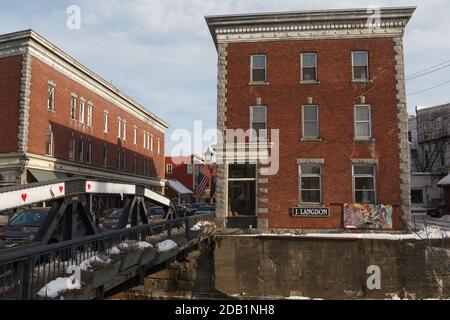 MONTPELIER, VERMONT, États-Unis - 20 FÉVRIER 2020 : vue sur la ville de la capitale du Vermont en hiver Banque D'Images