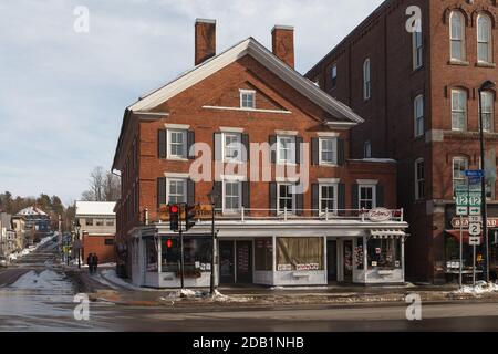 MONTPELIER, VERMONT, États-Unis - 20 FÉVRIER 2020 : vue sur la ville de la capitale du Vermont en hiver Banque D'Images