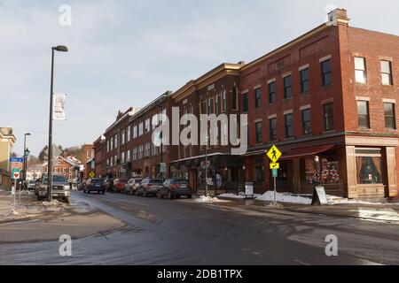 MONTPELIER, VERMONT, États-Unis - 20 FÉVRIER 2020 : vue sur la ville de la capitale du Vermont en hiver Banque D'Images