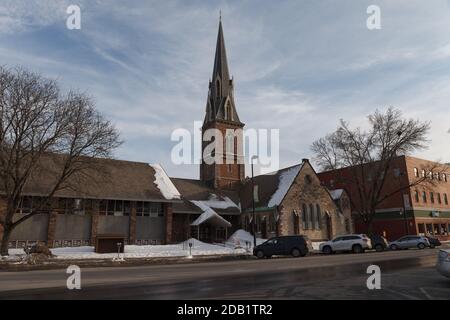 MONTPELIER, VERMONT, États-Unis - 20 FÉVRIER 2020 : vue sur la ville de la capitale du Vermont en hiver Banque D'Images