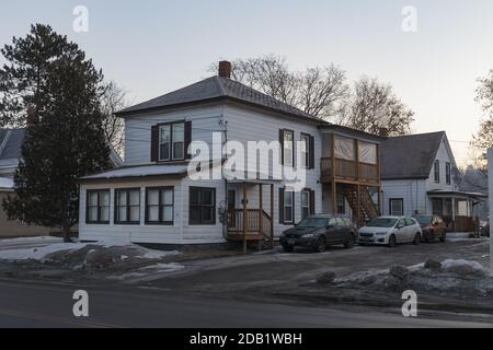 BARRE, VERMONT, États-Unis - 21 FÉVRIER 2020 : vue sur la ville en hiver Banque D'Images