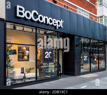 BoConcept Furniture store London - BoConcept store sur Tottenham court Rd Central London. BoConcept a été fondée au Danemark en 1952. Banque D'Images