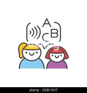 Classes avec icône de ligne de couleur pour orthophoniste. Pictogramme pour page Web, application mobile, Promo. Illustration de Vecteur