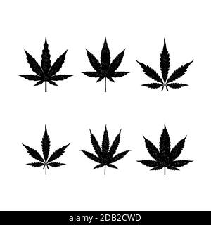 Vintage Retro rustique Silhouette cbd cannabis marijuana logo de feuille de chanvre conception Illustration de Vecteur