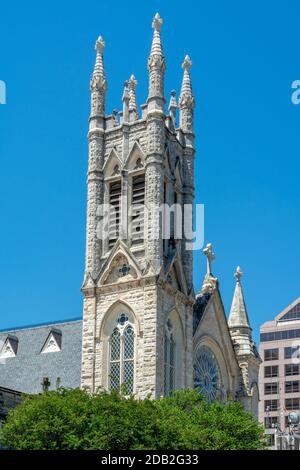 Austin Texas/USA - 27 2019 mai : cathédrale catholique St Mary Banque D'Images