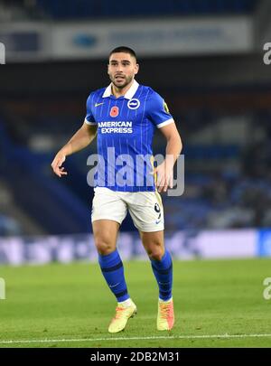 Neal Maupay de Brighton lors du match de la Premier League entre Brighton et Hove Albion et Burnley au stade American Express , Brighton , Royaume-Uni - 6 novembre 2020 - usage éditorial uniquement. Pas de merchandising. Pour les images de football, les restrictions FA et Premier League s'appliquent inc. Aucune utilisation Internet/mobile sans licence FAPL - pour plus de détails, contactez football Dataco Banque D'Images