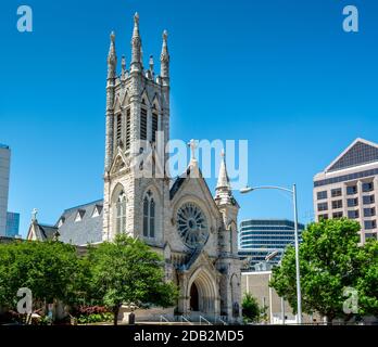 Austin Texas/USA - 27 2019 mai : cathédrale catholique St Mary Banque D'Images