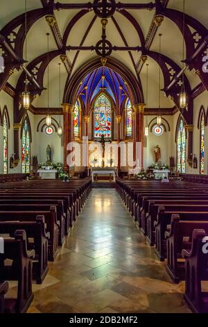 Austin Texas/USA - 27 2019 mai : cathédrale catholique St Mary Banque D'Images