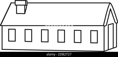 Maison de village épaisse noire et blanche Illustration de Vecteur