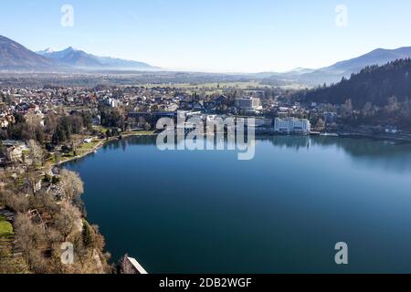 Blade , Slovénie 15 juillet 2019 : vue panoramique sur le lac de Blade, Slovénie Banque D'Images