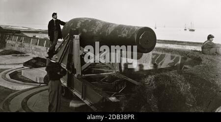 Fort Monroe, en Virginie, le « Lincoln Gun », un Rodman Columbiad de 15 pouces. Banque D'Images