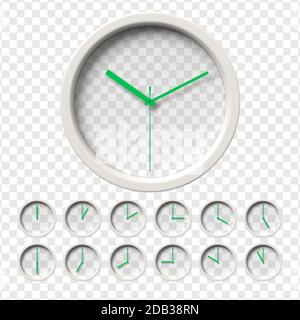 Horloge murale réaliste avec transparence Illustration de Vecteur