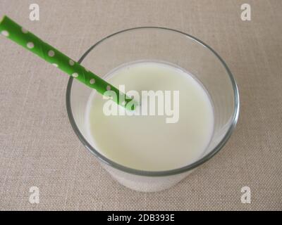 Un verre d'ayran fait de yaourt, d'eau glacée et de sel Banque D'Images