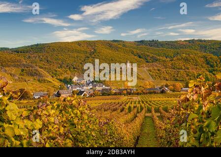 Petit village de Beilstein sur la Moselle Banque D'Images