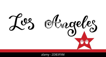 Lettrage à la main Los Angeles. Modèle pour carte, affiche, impression. Illustration de Vecteur