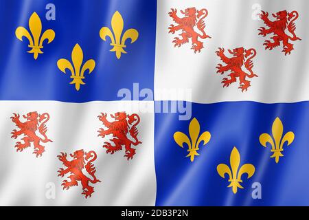 Drapeau de la région Picardie, France waving banner collection. Illustration tridimensionnelle Banque D'Images