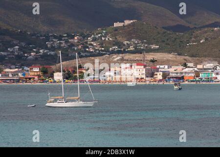 PHILIPSBURG, SAINT MARTIN - 6 Février 2019 : l'économie de St Martin est basée sur le tourisme de touristes séjournant sur l'île ou de la croisière de nombreux li Banque D'Images