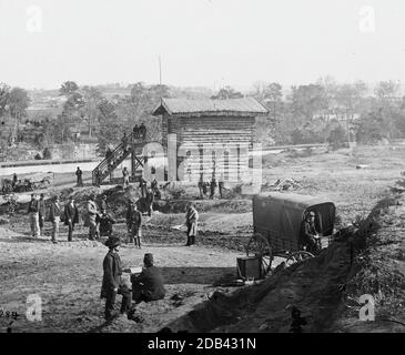 Arlington Heights, Virginie Blockhouse près du pont Aqueduct. Banque D'Images