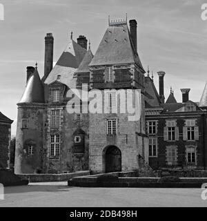 Château de La Bussiére (du pêcheur Château) dans la vallée de la Loire, France Banque D'Images