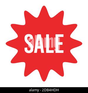 Autocollant Red sale Starburst - étiquette et badge ronds avec meilleure offre et signe de réduction. Illustration de Vecteur