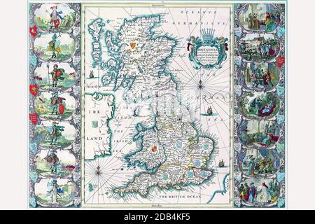 'Cartographe anglais, historien et antiquaire. Farndon est né à Cheshire et membre de la guilde des Tailors marchands. Sa carrière cartographique suivante a évolué de ses intérêts d'historien et d'antiquaire. La vitesse est d'une importance considérable dans l'histoire de la cartographie anglaise en étant l'auteur de deux grands folio Atlases. Le Théâtre de l'Empire de Grande Bretagne, un atlas des îles britanniques et de ses régions, publié pour la première fois à Londres en 1611. Cet atlas est plus connu pour les cartes de comté fines, modélisées sur les relevés élisabéthains antérieurs de Christopher Saxton et John Norden, wh Banque D'Images