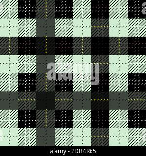 Tissu noir et blanc motif tartan vérifier la texture seamless. Vector illustration. Illustration de Vecteur