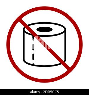 Pas de panneau de papier toilette. Image vectorielle. Illustration de Vecteur