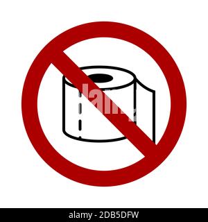 Pas de panneau de papier toilette. Image vectorielle. Illustration de Vecteur