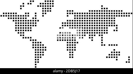 Carte du monde à carreaux. Illustration simple à vecteur plat. Illustration de Vecteur