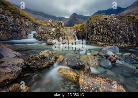 Les piscines de Fairy sur l'île de Skye, Écosse, Royaume-Uni. Banque D'Images