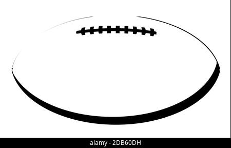 Ballon de rugby ovale atypique en dessin en ligne noire Banque D'Images