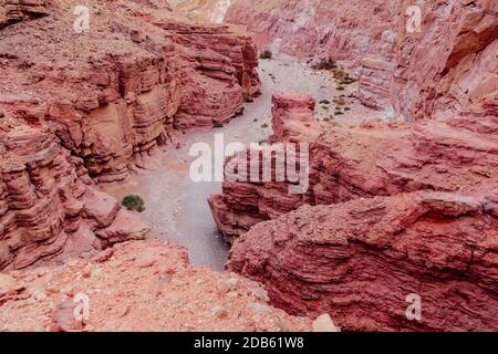 Les rochers de sable rouge dans Timna Park, Israël. Vue horizontale. Banque D'Images