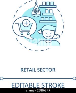 Icône de concept bleu du secteur de la vente au détail Illustration de Vecteur