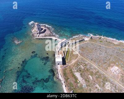 Bourtzi de la forteresse de Methoni à hellas Banque D'Images