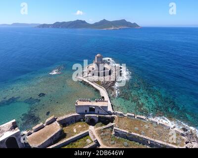 Bourtzi de la forteresse de Methoni à hellas Banque D'Images