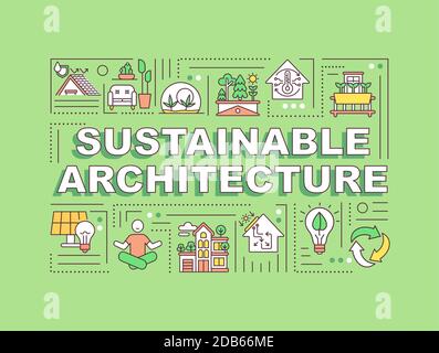 Bannière concept de mot d'architecture durable Illustration de Vecteur