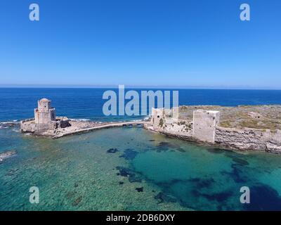 Bourtzi de la forteresse de Methoni à hellas Banque D'Images