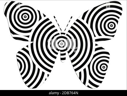 abstrait noir et blanc cercles papillon arrière-plan pour la décoration Banque D'Images