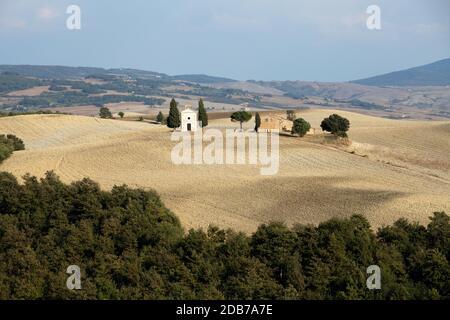 Cappella di Vitaleta , Val d'Orcia en Toscane Banque D'Images