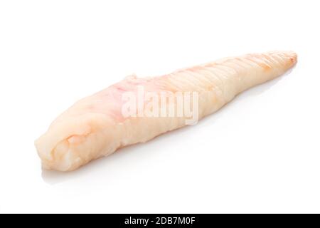 Filet de lotte blanc brut isolé Banque D'Images