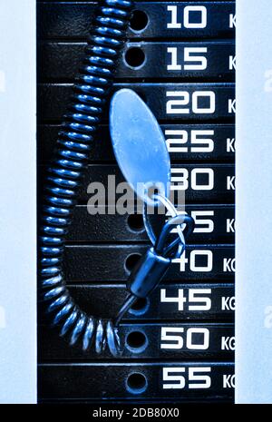 Détail formateur levage de poids avec une serrure Banque D'Images