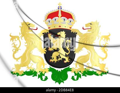 La province de Brabant du Nord 3D Coat of Arms, Pays-Bas. 3D Illustration. Banque D'Images