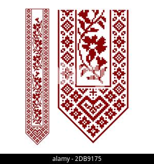 Broderie traditionnelle. Illustration vectorielle de motifs géométriques ornementaux ethniques sans couture pour votre conception. Banque D'Images